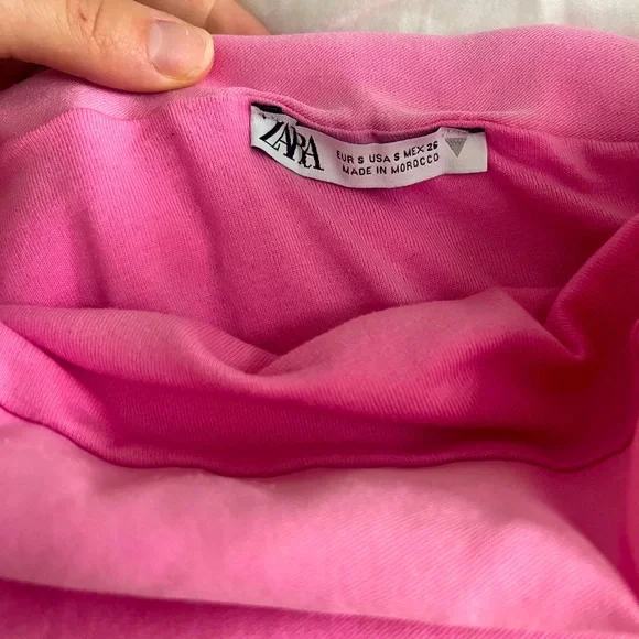 Zara hot pink stretchy tube top with zipper on the side - Picture 3 of 3